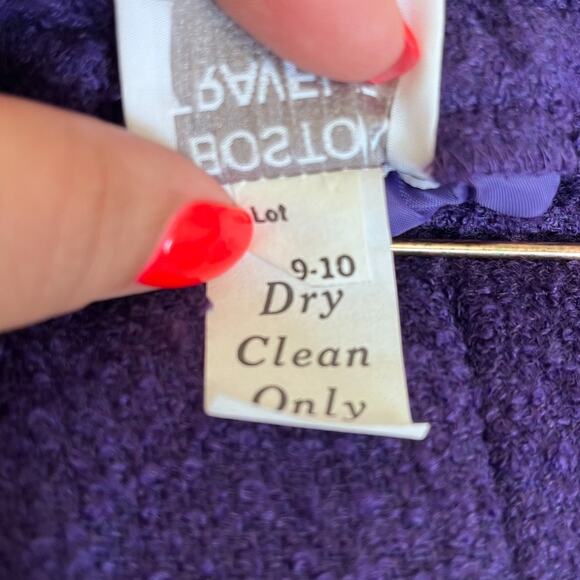 Vintage Boston Traveler Womens Gauchos Size 9-10 Purple Wide Leg Retro Culattes - Picture 9 of 9